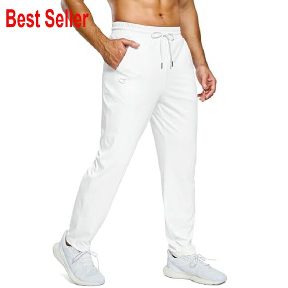 Men's Lightweight Stretch Sweatpants Tapered Joggers Athletic Gym Workout